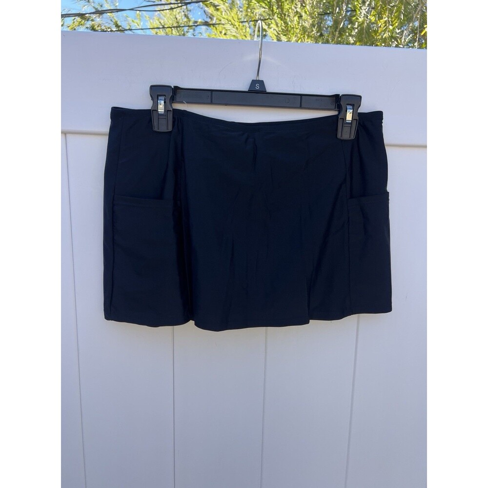 Ellen Tracy Skort Womens Large Black Nylon NWOT